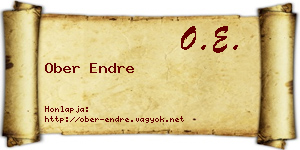 Ober Endre névjegykártya